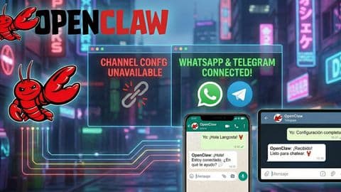 Ilustración de portada: OpenClaw conectado a WhatsApp y Telegram