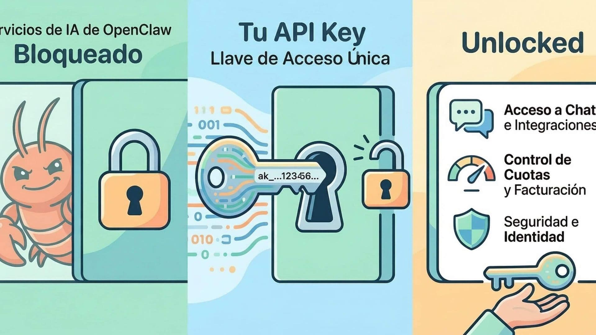 Ilustración de portada: configuración de API Keys en OpenClaw