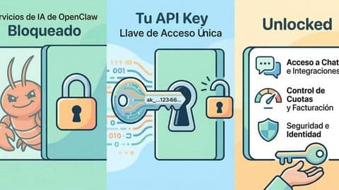 Ilustración de portada: configuración de API Keys en OpenClaw