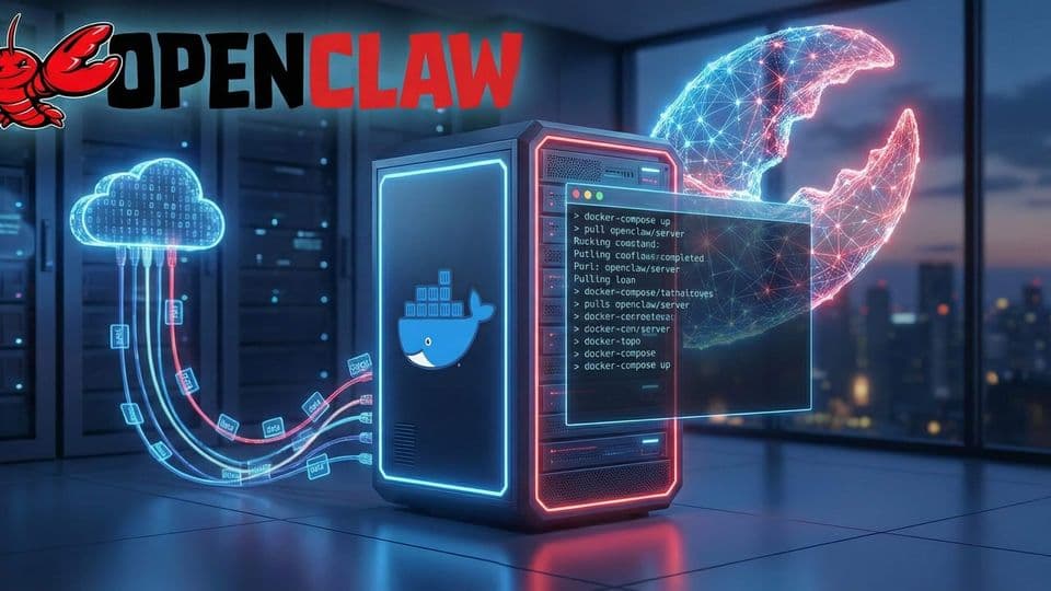 Ilustración de portada: instalación de OpenClaw con Docker en un VPS con AlmaLinux