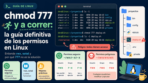 Portada del artículo: chmod 777 y a correr, la guía definitiva de los permisos en Linux