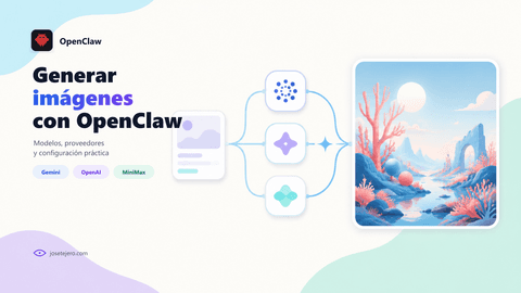 Portada de Generar imágenes con OpenClaw: una petición pasa por varios proveedores de IA y se convierte en una ilustración.